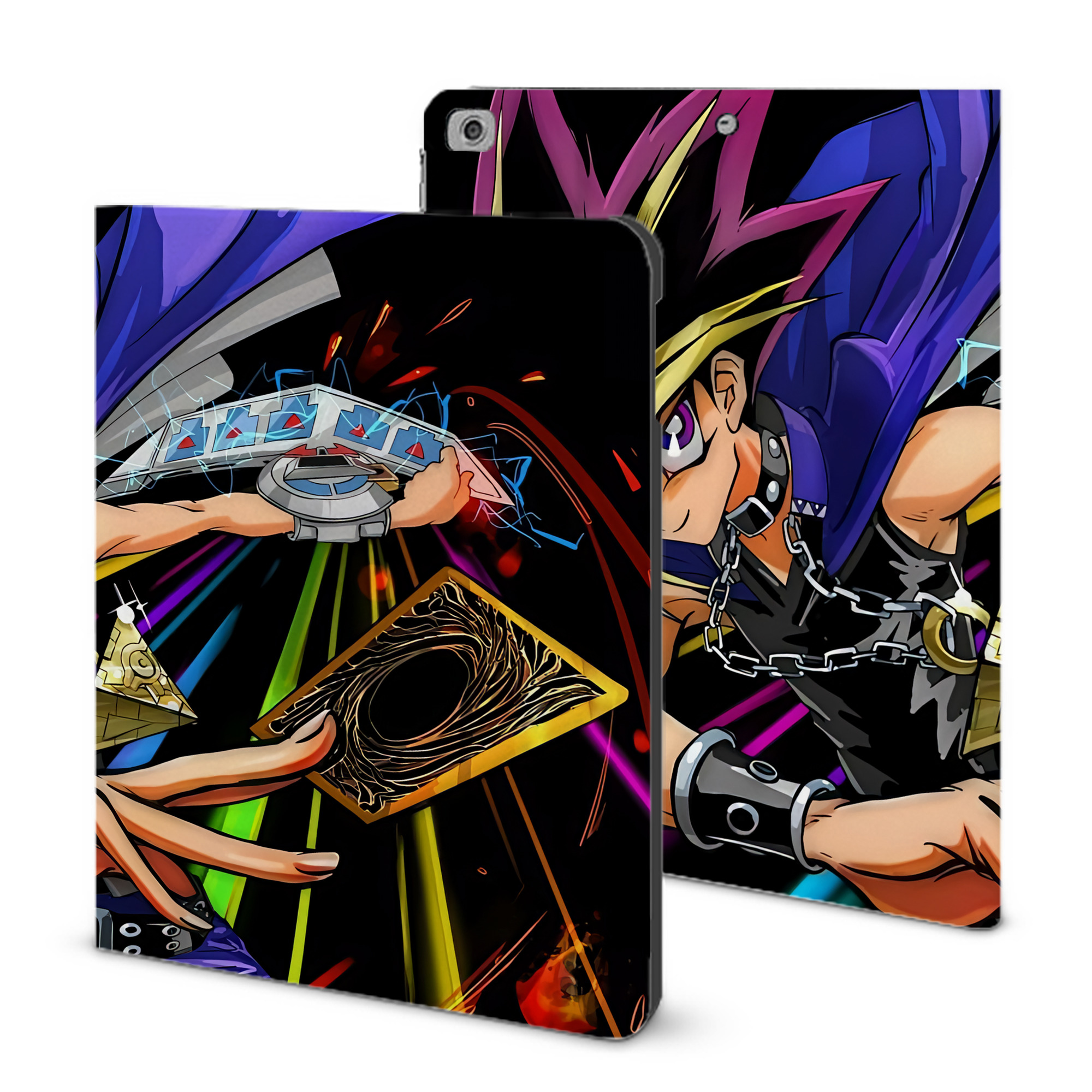 （画像用） 遊☆戯☆王 Yu-Gi-Oh! IPad ケース ブック型 PUレザー TPU 耐衝撃 軽量 薄型 ペン収納なし 全面保護 IPad 各モデル対応